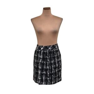 Badgley Mischka Pencil Skirt Size 6 Gray Black Wool Blend